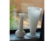 What a find ! 2 antique HOBNAIL milk glass vases.